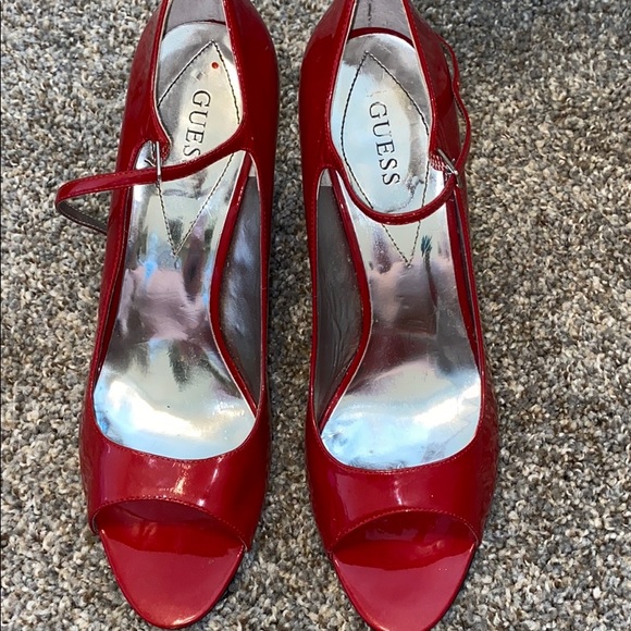 guess shoes red heels